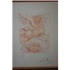 Image 1 : Framed sanguine etching "Pegasus", pencil signed by artist Salvador Dali, 11" X 8"