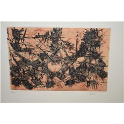 Framed limited edition coloured etching "Constructions Chimeriques" pencil signed by artist (Jean-Pa