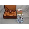 Image 1 : Selection of Asian collectibles including boxed terracotta tea set and a fine china hand painted tea