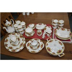 Selection of Royal Albert Old Country Roses china including six each of two different types of coffe