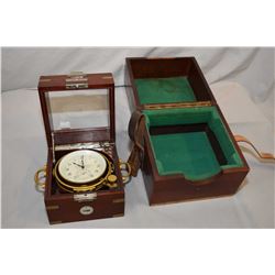 Antique mahogany cased Swiss made Ulysse Nardin mariner's chromometer, working at time of cataloguin