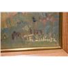 Image 2 : Framed oil on canvas painting of a pioneer wagon train signed by artist Theodoor Marie Schintz, 16" 