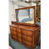 Image 2 : Quality circa 1960 bedroom suite including five drawer highboy, nine drawer mirrored dresser, two ni