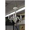 Image 1 : Six branch Dresden porcelain chandelier with hanging floral drops