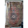 Image 1 : 100% wool Iranian Mahalat area carpet with rose colour background, center medallion, overall floral 