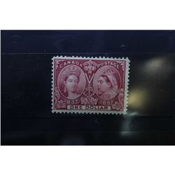 Canadian one dollar postage stamp in very fine condition featuring Queen Victoria 1837 and Jubilee 1