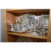 Image 2 : Shelf lot of collectible silver-plate including lidded casseroles, spooners, meat platter, three bra