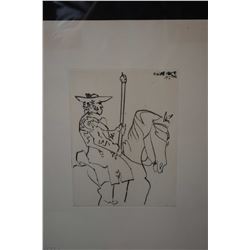 Framed limited edition lithograph titled "Picador" by Pablo Picasso, 237/245, 14" X 10"