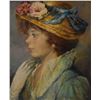 Image 1 : Framed oil on canvas portrait painting of a young woman, artist signed, 17" X 14"