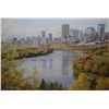 Image 1 : Framed limited edition print of Edmonton riverside cityscape by artist Isabelle Levesque, 139/700