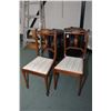 Image 1 : Pair of matching antique Sheraton side chairs with inlaid back center panels and delicate turned sup