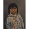 Image 1 : Framed oil on canvas portrait painting titled on verso "Katsiak, Arctic Bay" signed by Inuit Gabriel