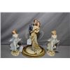 Image 1 : Three Italian made Borsato porcelain figures including a pair of matching flower girls and a 9 1/2" 