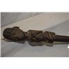 Image 2 : Primitive carved anthromorphic axe with hand forged blade, 16" in length