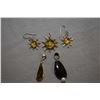 Image 1 : Selection of sterling silver and gemstone jewellery including golden amber sun motif earrings and ma