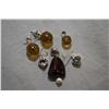 Image 1 : Selection of sterling silver jewellery including golden amber sphere pendant and matching earrings, 