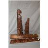 Image 1 : Four hand carved Haida carved cedar planks including two marked "Indian Chief/Bald Eagle", "Eagle He