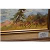 Image 2 : Framed oil on canvas painting of a mountain and lake scene by artist Roland Gissing, 12" X 15 1/2"