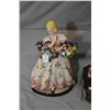 Image 2 : Vintage Italian figurine of a maiden with baskets, 11" in height plus a highly decorative porcelain 