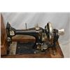 Image 2 : Antique cast portable sewing machine in inlaid wooden carry case made by Naaimachines, Amsterham