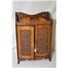 Image 1 : Antique oak wall mount of desk top pipe tobacconist cabinet including pipe hangers, two small drawer