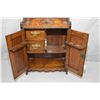 Image 2 : Antique oak wall mount of desk top pipe tobacconist cabinet including pipe hangers, two small drawer