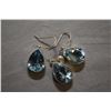 Image 1 : Sterling silver and blue topaz gemstone earrings with matching pendant