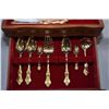 Image 3 : Wooden canteen containing Rogers Bros. Orleans gold plated flatware including eight each of dinner k