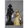 Image 1 : Two cast metal doorstops including Napoleon figure 15" and a young girl with flower basket