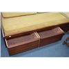 Image 2 : Mid century cherry veneer custom made chaise with three drawers in base