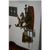 Image 1 : Vintage brass samovar 18" in height and a semi-contemporary wall mount, angel motif brass bell