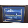 Image 1 : Framed original watercolour painting "Moonlight on Mt. Fuji" signed by artist Lilian Miller, 10" X 1