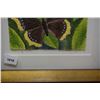 Image 2 : Framed original fibre artwork, acrylic with machine embroidery titled "Mourning Cloak" signed by art