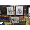 Image 1 : Three small framed prints, each pencil signed by artist Steve Carter and each titled including "Wint