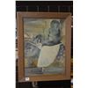 Image 1 : Framed oil on board ballerina signed by artist Boya'58, 15" X 12"