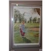 Image 1 : Framed limited edition print titled "The Young Golfer" pencil signed by artist P. Kleemola, 71/505