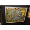 Image 2 : Two framed artworks including a decorative map "London, the Bastion of Liberty" and a vintage colour