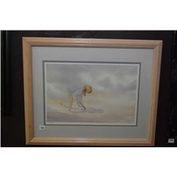 Two framed artworks including limited print of a young girl signed Kai-Liis (?) 704/2950 and and ori