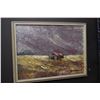 Image 1 : Framed acrylic on board painting of a rural setting in a storm signed by artist D. Graham, 12" X 16"