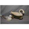 Image 1 : Hand carved and artist signed swan motif pull toy signed Reineri "92 and a hand carved "Glaucus wing