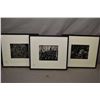 Image 1 : Three framed black and white block prints