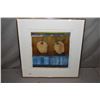 Image 1 : Framed original artwork titled "Golden Delicious" signed by artist Carolyn Haug '97, 13" X 13"