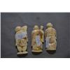 Image 2 : Three vintage carved ivory figures, each approximately 2" in height