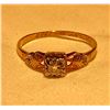 Image 3 : LADIES RING, SIZE 7 1/2, 10K GOLD / DIAMOND, ENGRAVED 1950