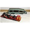 Image 2 : GR OF 2, DINKY - PULLMORE CAR TRANSPORTER, MISSING A TIRE. MATCHBOX - TRANSPORTER, 1975.