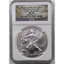 2014 (W) AMERICAN SILVER EAGLE NGC MS 70