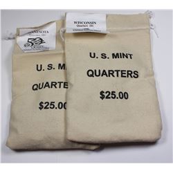 TWO BAGS OF SEALED $25 FACE VALUE STATE QUARTERS