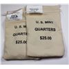 Image 1 : TWO BAGS OF SEALED $25 FACE VALUE STATE QUARTERS