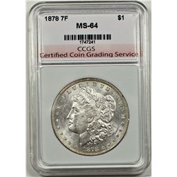 1878 7 FEATHERS MORGAN SILVER DOLLAR CCGS