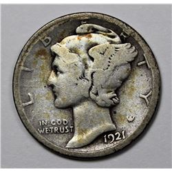 1921-D MERCURY DIME VG